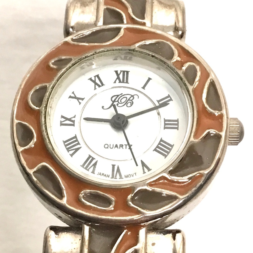 💎JB Watch Womens Enamel Bangle Cuff & Face Border